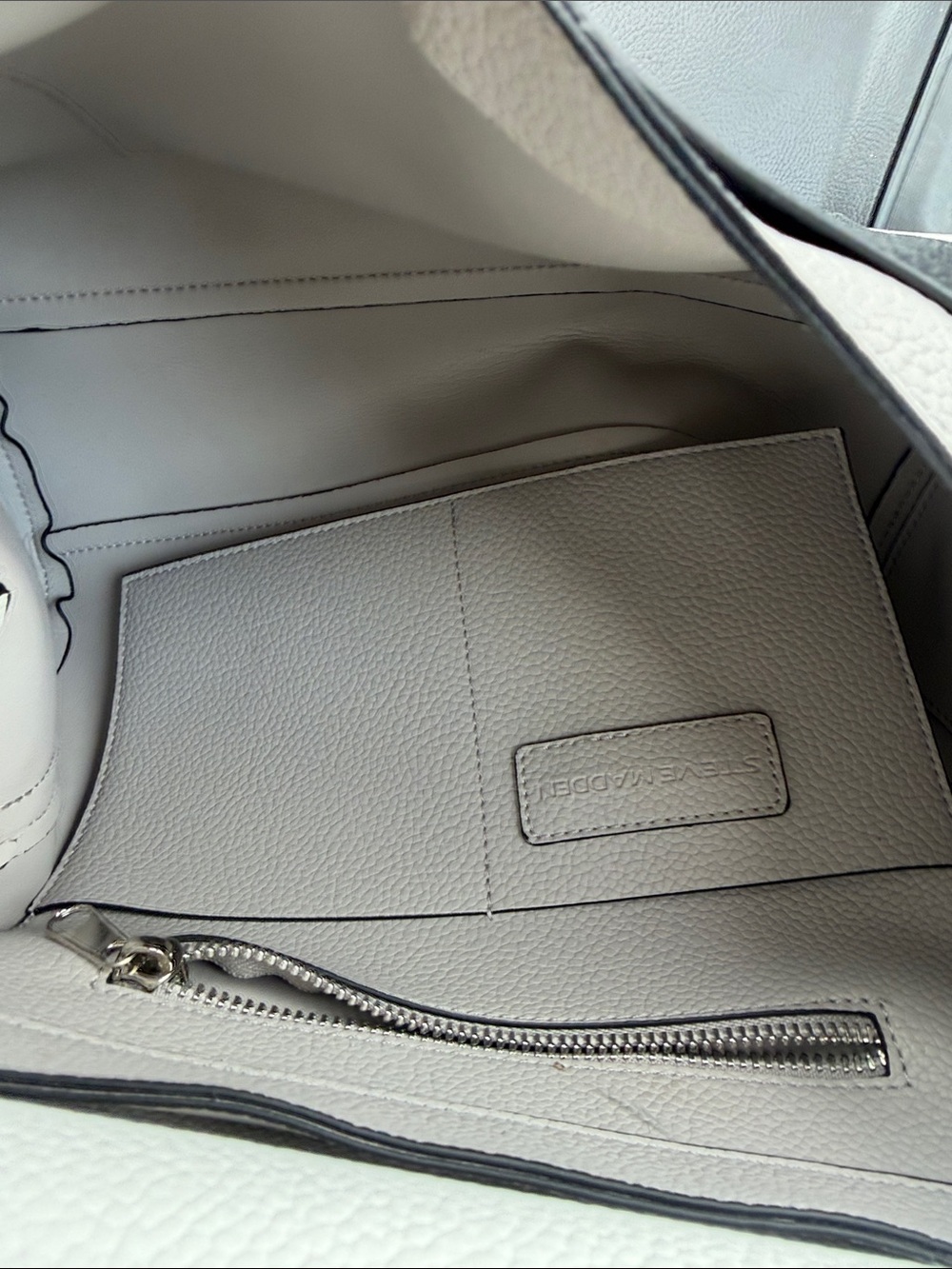 Steve Madden White, Black & Gray Colorblock Crossbody Bag - Picture 4 of 5